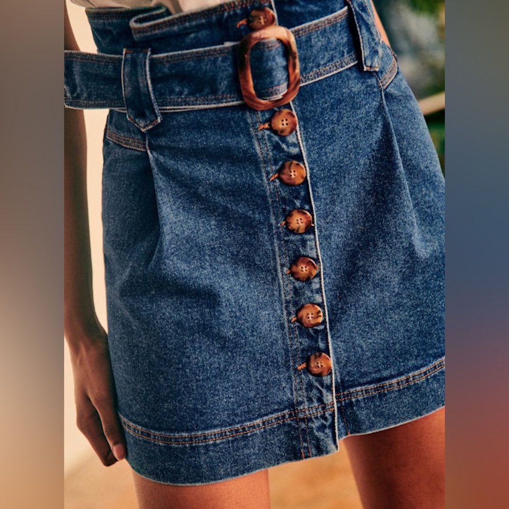 Sézane Hayden denim mini skirt size 38